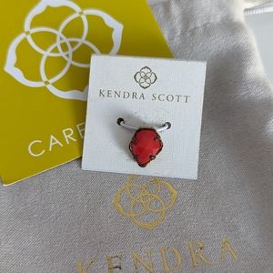 Kendra Scott Emilie Charm Slider. Gold/Red